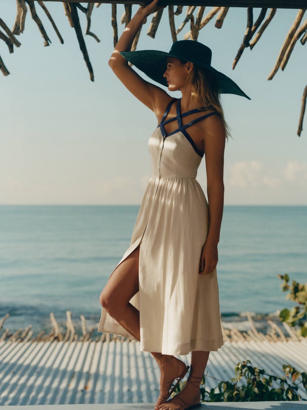 Maeve Strappy Button-Front Midi Dress